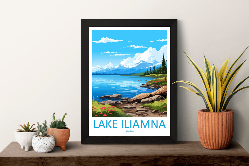 Iliamna Lake Travel Print Wall Art Iliamna Lake Wall Hanging Home Décor Iliamna Lake Gift Art Lovers Alaska Art Lover Gift Iliamna Lake Art