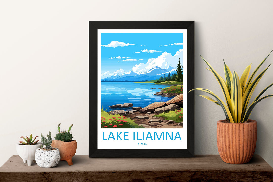 Iliamna Lake Travel Print Wall Art Iliamna Lake Wall Hanging Home Décor Iliamna Lake Gift Art Lovers Alaska Art Lover Gift Iliamna Lake Art