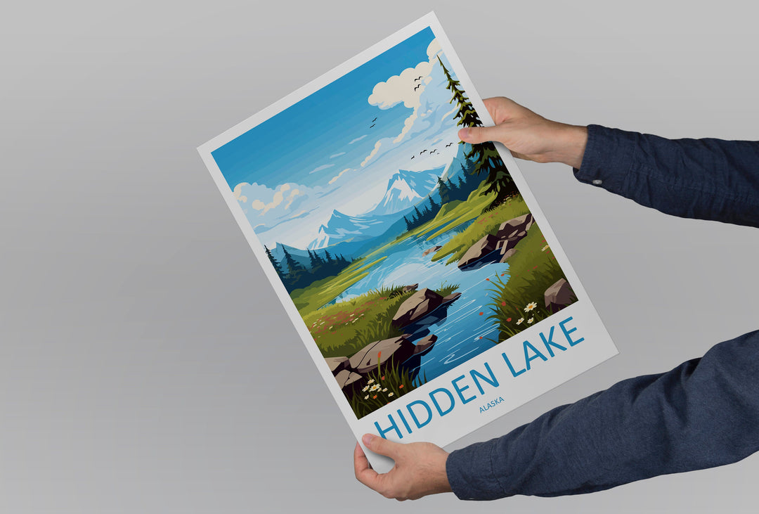 Hidden Lake Travel Print Wall Art Hidden Lake Wall Hanging Home Décor Hidden Lake Gift Art Lovers Alaska Art Lover Gift Hidden Lake Gift