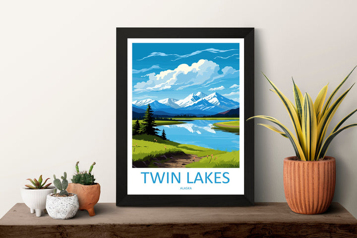 Twin Lakes Travel Print Wall Art Twin Lakes Wall Hanging Home Décor Twin Lakes Gift Art Lovers Alaska Art Lover Gift Twin Lakes Poster