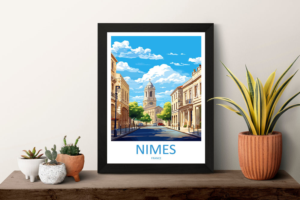 Nimes Travel Print Wall Art Nimes Wall Hanging Home Décor Nimes Gift Art Lovers France Art Lover Gift Nimes Print