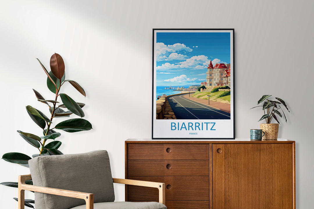 Biarritz Travel Print Wall Art Biarritz Wall Hanging Home Décor Biarritz Gift Art Lovers France Art Lover Gift Biarritz Poster
