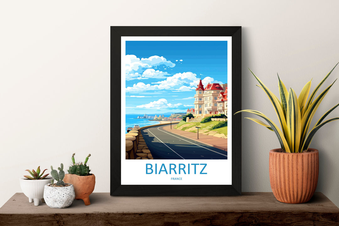 Biarritz Travel Print Wall Art Biarritz Wall Hanging Home Décor Biarritz Gift Art Lovers France Art Lover Gift Biarritz Poster