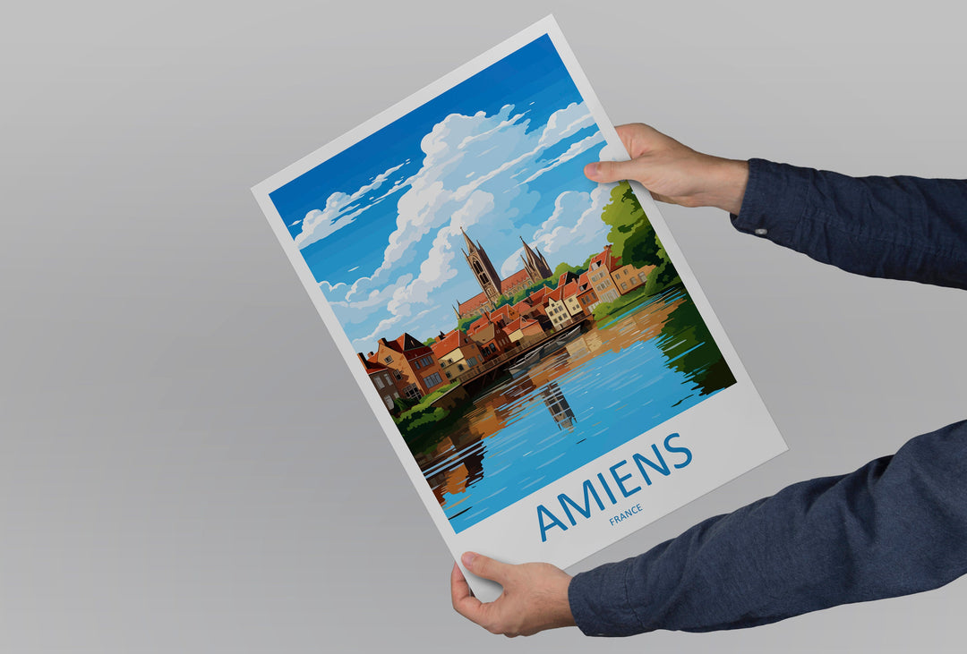Amiens Travel Print Wall Art Amiens Wall Hanging Home Décor Amiens Gift Art Lovers France Art Lover Gift Amiens Poster