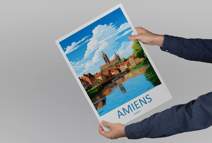 Amiens Travel Print Wall Art Amiens Wall Hanging Home Décor Amiens Gift Art Lovers France Art Lover Gift Amiens Poster