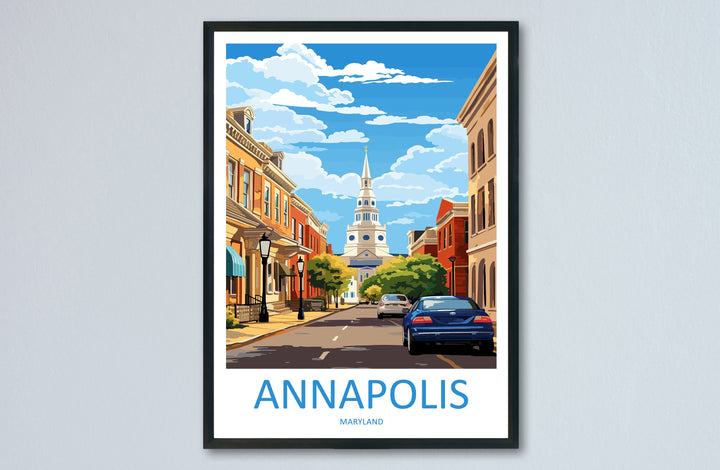 Annapolis Travel Print Wall Art Annapolis Wall Hanging Home Décor Annapolis Gift Art Lovers Maryland Art Lover Annapolis Wall Art Gift