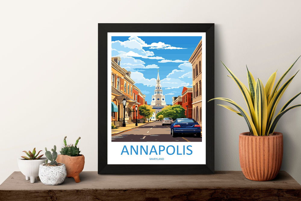 Annapolis Travel Print Wall Art Annapolis Wall Hanging Home Décor Annapolis Gift Art Lovers Maryland Art Lover Annapolis Wall Art Gift