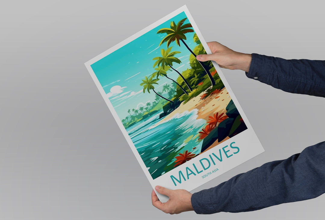Maldives Travel Print Wall Art Maldives Wall Hanging Home Décor Maldives Gift Art Lovers Wall Art South Aisa Travel Print