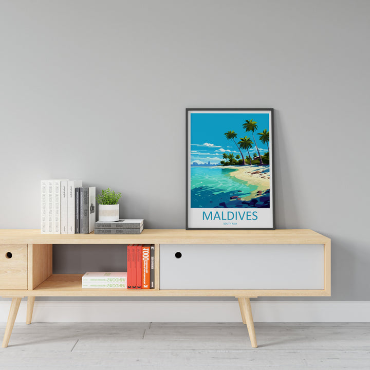 Maldives Travel Print Wall Art Maldives Wall Hanging Home Décor Maldives Gift Art Lovers Wall Art South Aisa Travel Print