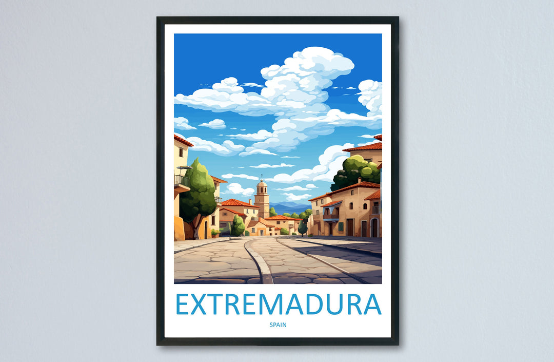 Extremadura Travel Print Wall Art Extremadura Wall Hanging Home Décor Extremadura Gift Art Lovers Spain Art Lover Gift Extremadura Print