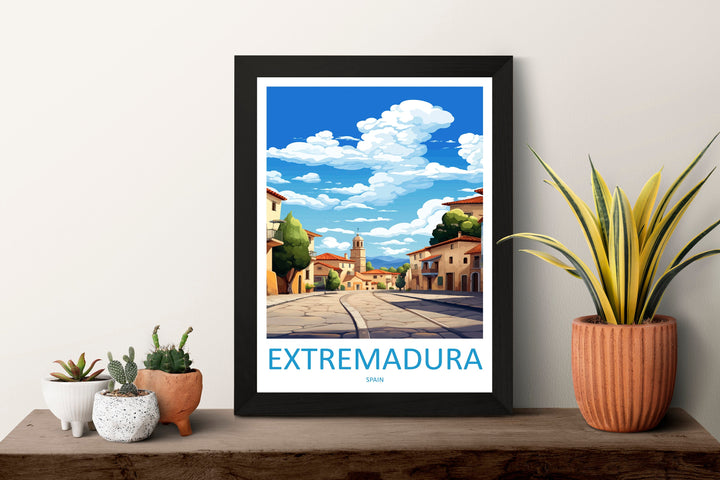 Extremadura Travel Print Wall Art Extremadura Wall Hanging Home Décor Extremadura Gift Art Lovers Spain Art Lover Gift Extremadura Print