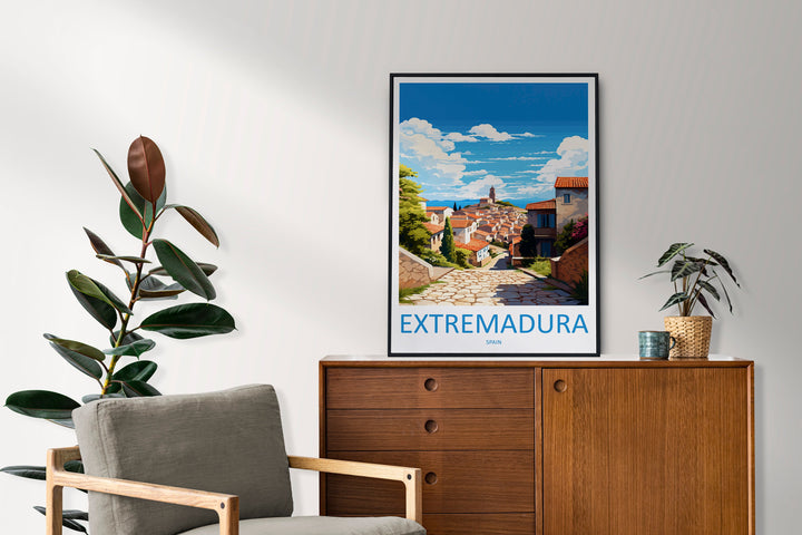 Extremadura Travel Print Wall Art Extremadura Wall Hanging Home Décor Extremadura Gift Art Lovers Spain Art Lover Gift Extremadura Print