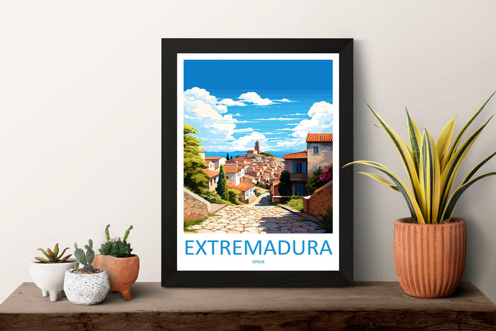 Extremadura Travel Print Wall Art Extremadura Wall Hanging Home Décor Extremadura Gift Art Lovers Spain Art Lover Gift Extremadura Print