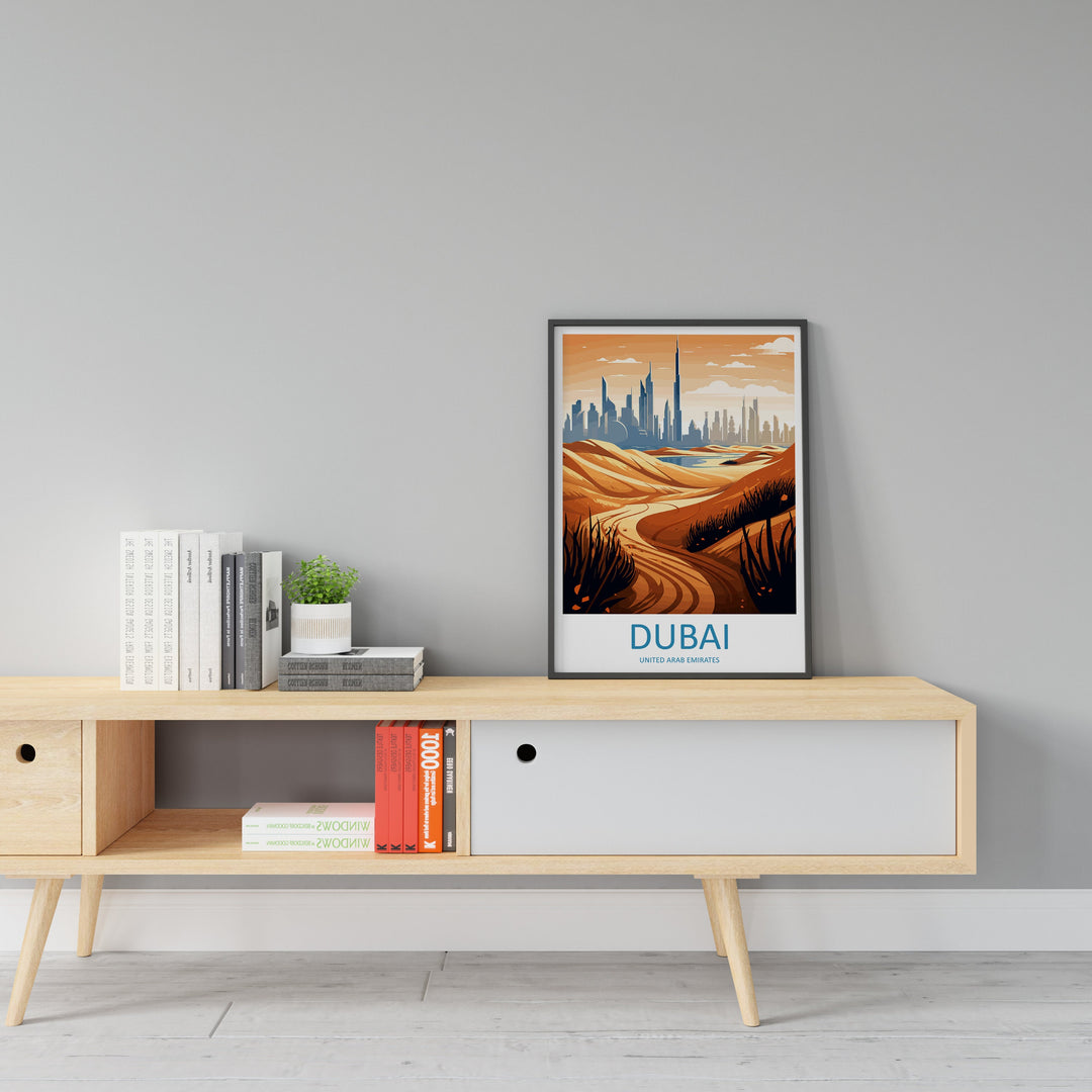 Dubai Travel Print Wall Art Dubai Wall Hanging Home Décor Dubai Gift Art Lovers Wall Art United States Emirates Travel Print Dubai Wall Art