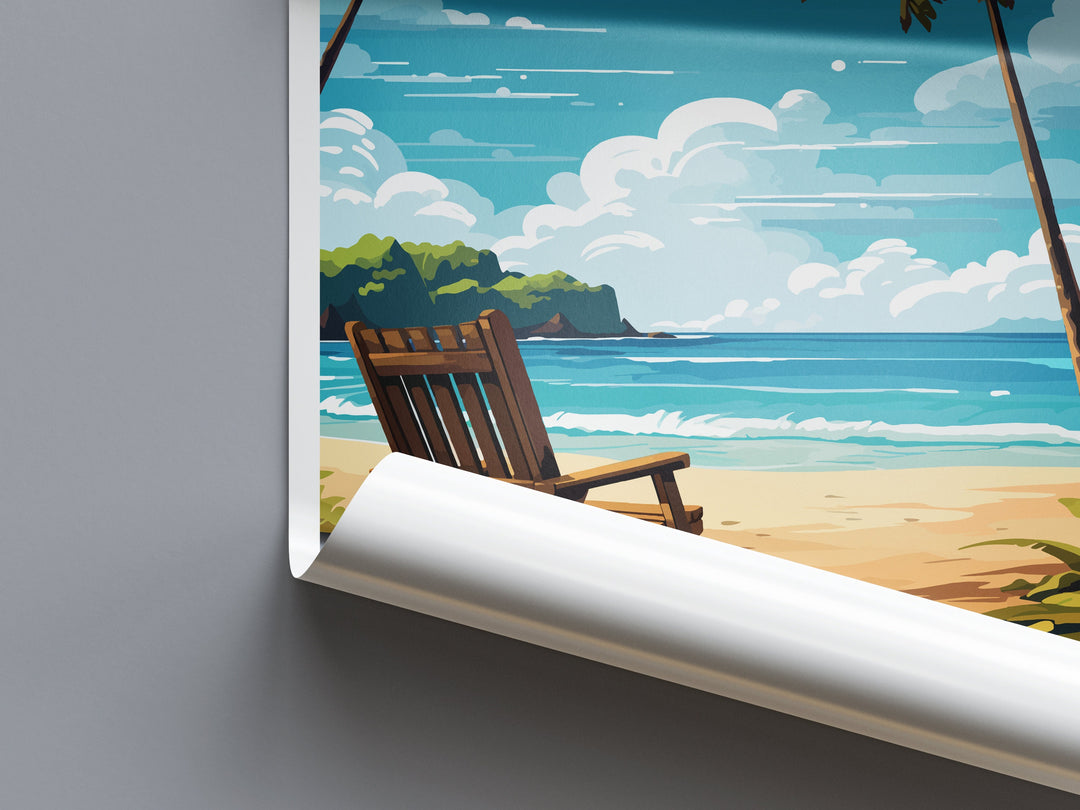 Montezuma Beach Travel Print Wall Art Montezuma Beach Wall Hanging Home Décor Montezuma Beach Gift Art Costa Rica