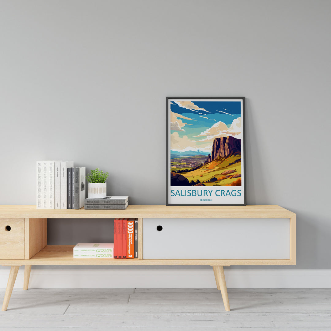 Salisbury Crags Print Edinburgh Home Decor Salisbury Crags Art Print Salisbury Crags Wall Art Scotland Enthusiast Gift Wall Hanging