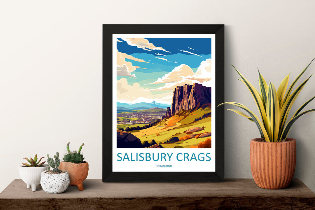 Salisbury Crags Print Edinburgh Home Decor Salisbury Crags Art Print Salisbury Crags Wall Art Scotland Enthusiast Gift Wall Hanging