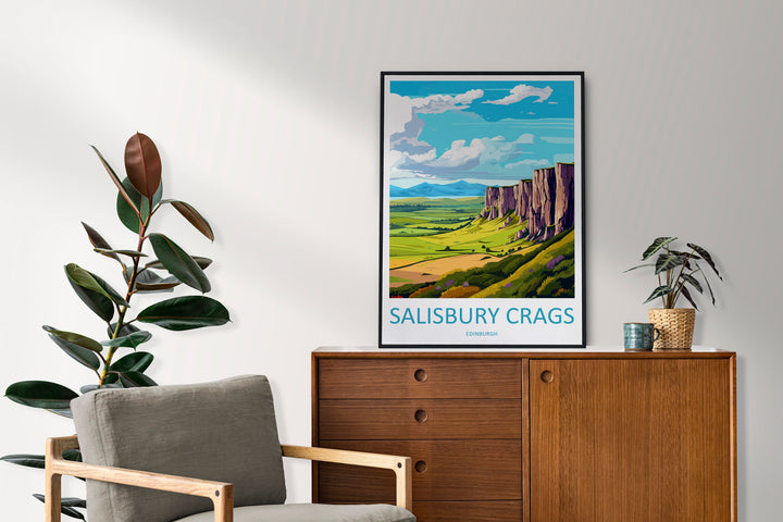 Salisbury Crags Print Edinburgh Home Decor Salisbury Crags Art Print Salisbury Crags Wall Art Scotland Enthusiast Gift Wall Hanging