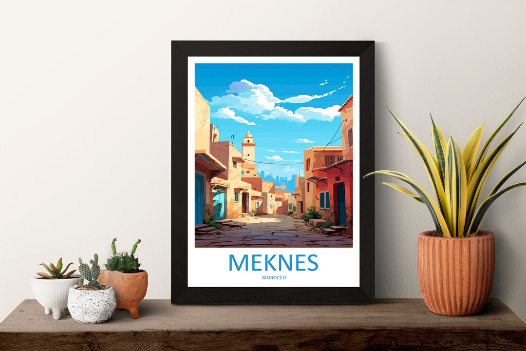 Meknes Travel Print Wall Art Meknes Wall Hanging Home Décor Meknes Gift Art Lovers Morocco Art Lover Gift Wall Art Morocco Art