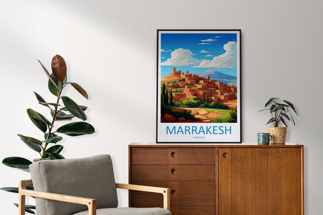 Marrakesh Travel Print Wall Art Marrakesh Wall Hanging Home Décor Marrakesh Gift Art Lovers Morocco Art Lover Gift Wall Art Morocco Art