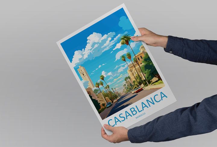 Casablanca Travel Print Wall Art Casablanca Wall Hanging Home Décor Casablanca Gift Art Lovers Morocco Art Lover Gift Wall Art Morocco Art