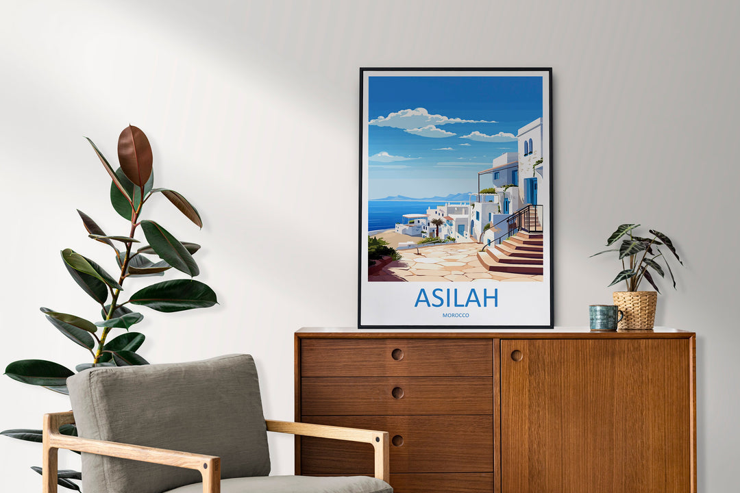 Asilah Travel Print Wall Art Asilah Wall Hanging Home Décor Asilah Gift Art Lovers Morocco Art Lover Gift Wall Art Morocco Art