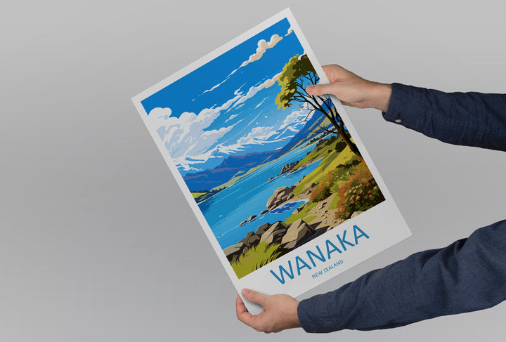 Wanaka Travel Print Wall Art Wanaka Wall Hanging Home Décor Wanaka Gift Art Lovers New Zealand Art Lover Gift Print Wanaka New Zealand Art