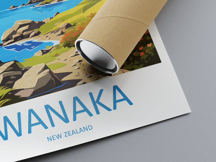 Wanaka Travel Print Wall Art Wanaka Wall Hanging Home Décor Wanaka Gift Art Lovers New Zealand Art Lover Gift Print Wanaka New Zealand Art
