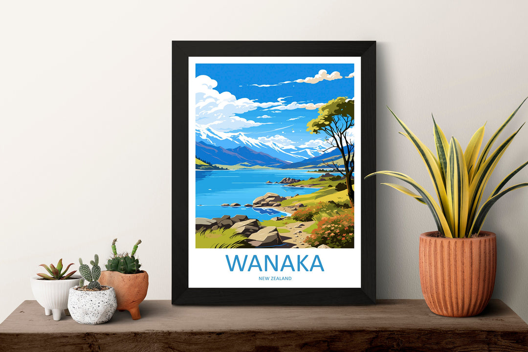 Wanaka Travel Print Wall Art Wanaka Wall Hanging Home Décor Wanaka Gift Art Lovers New Zealand Art Lover Gift Print Wanaka New Zealand Art