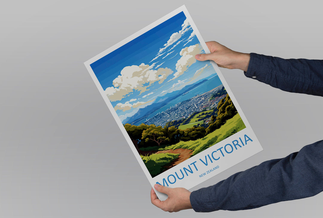 Mount Victoria Travel Print Wall Art Mount Victoria Wall Hanging Home Décor Mount Victoria Gift Art Lovers New Zealand Art Lover Gift