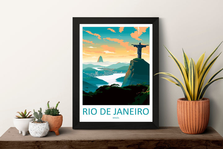 Rio De Janeiro Travel Print Wall Art Rio De Janeiro Wall Hanging Home Decor Rio De Janeiro Gift Art Lovers Wall Art Print Art Brazil Art