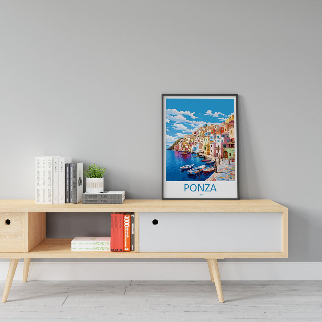 Ponza Travel Print Wall Art Ponza Wall Hanging Home Décor Ponza Gift Art Lovers Italy Art Lover Gift Ponza Print Italy Wall Art Decor