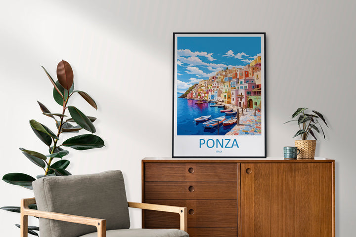 Ponza Travel Print Wall Art Ponza Wall Hanging Home Décor Ponza Gift Art Lovers Italy Art Lover Gift Ponza Print Italy Wall Art Decor