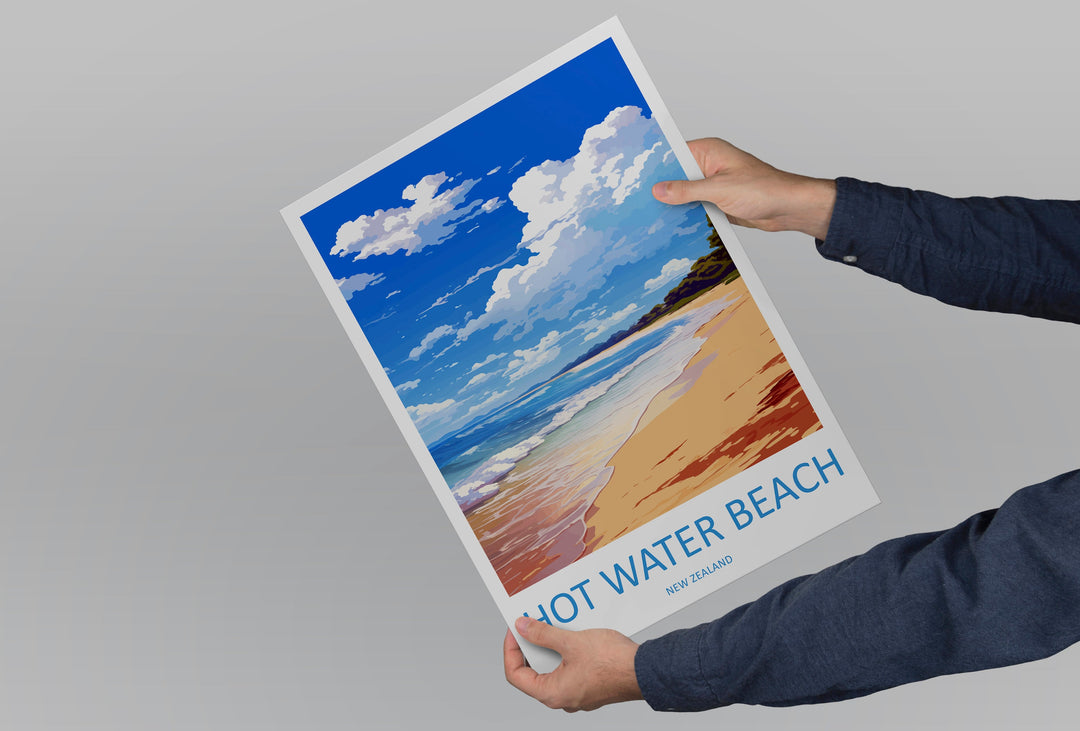 Hot Water Beach Travel Print Wall Art Hot Water Beach Wall Hanging Home Décor Hot Water Beach Gift Art Lovers New Zealand Travel Poster