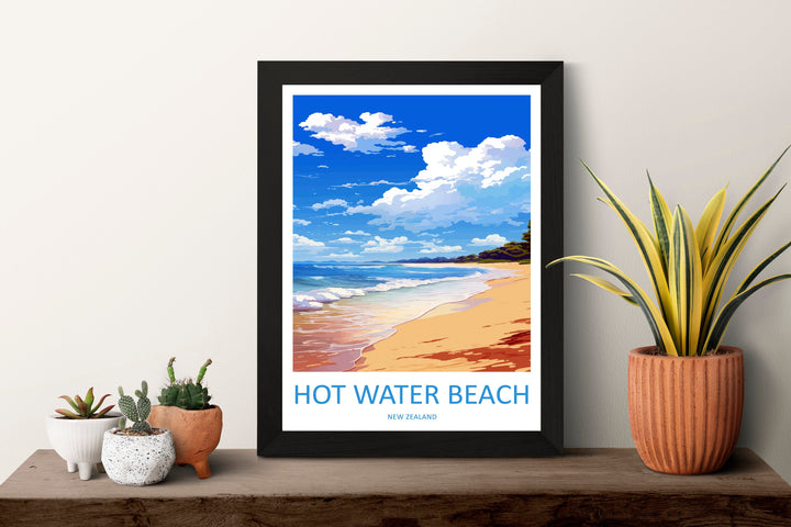 Hot Water Beach Travel Print Wall Art Hot Water Beach Wall Hanging Home Décor Hot Water Beach Gift Art Lovers New Zealand Travel Poster