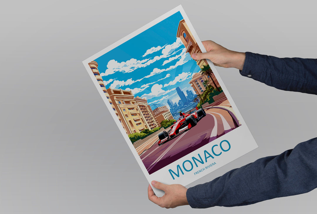 Monaco Travel Print Wall Decor Monaco Circuit Poster Motorsport Travel Print Art Print Racing Illustration Monaco Race Travel Art