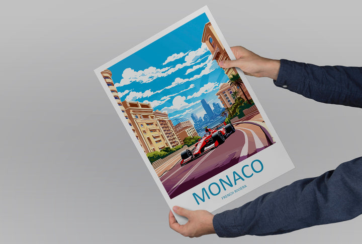 Monaco Travel Print Wall Decor Monaco Circuit Poster Motorsport Travel Print Art Print Racing Illustration Monaco Race Travel Art