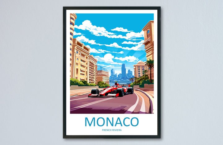 Monaco Travel Print Wall Decor Monaco Circuit Poster Motorsport Travel Print Art Print Racing Illustration Monaco Race Travel Art
