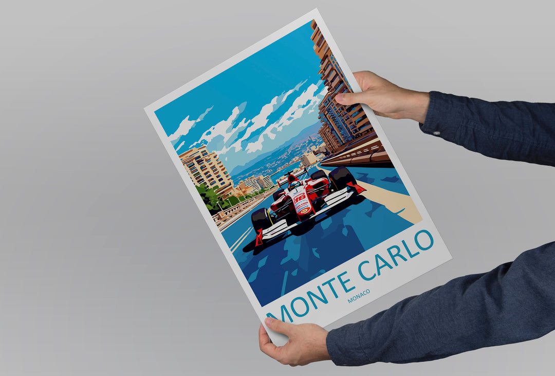Monte Carlo Travel Print Wall Decor Monte Carlo Circuit Poster Motorsport Travel Print Art Print Racing Illustration Monaco Race Travel Art