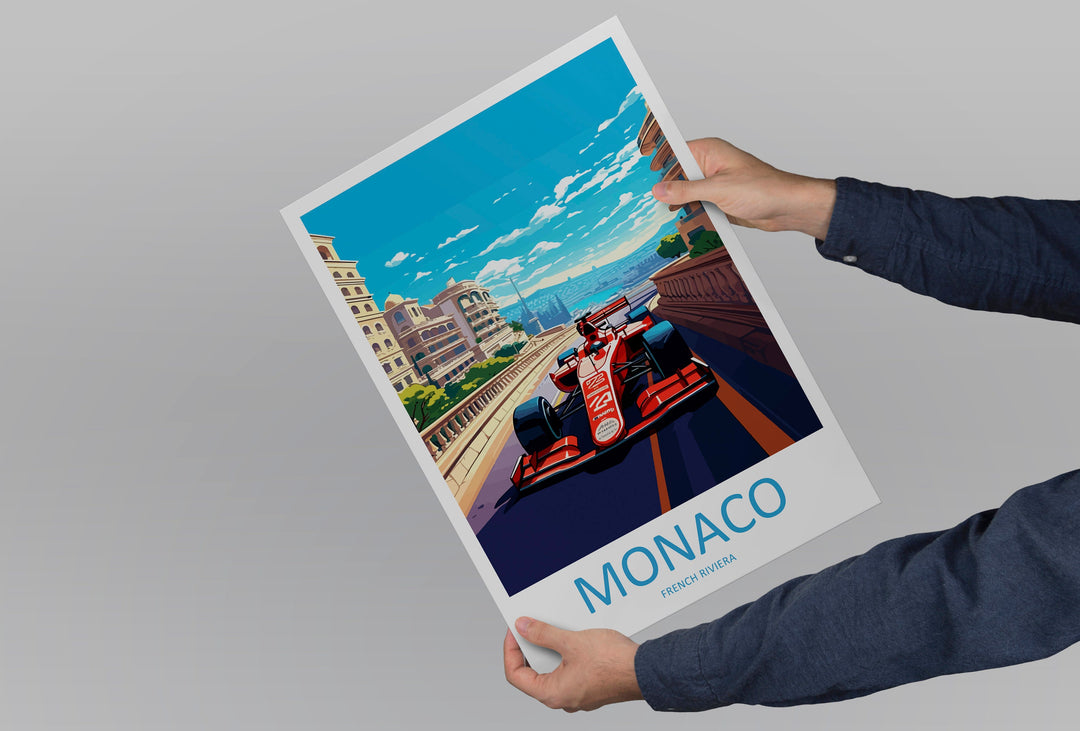 Monaco Travel Print Wall Decor Monaco Circuit Poster Motorsport Travel Print Art Print Racing Illustration Monaco Race Travel Art