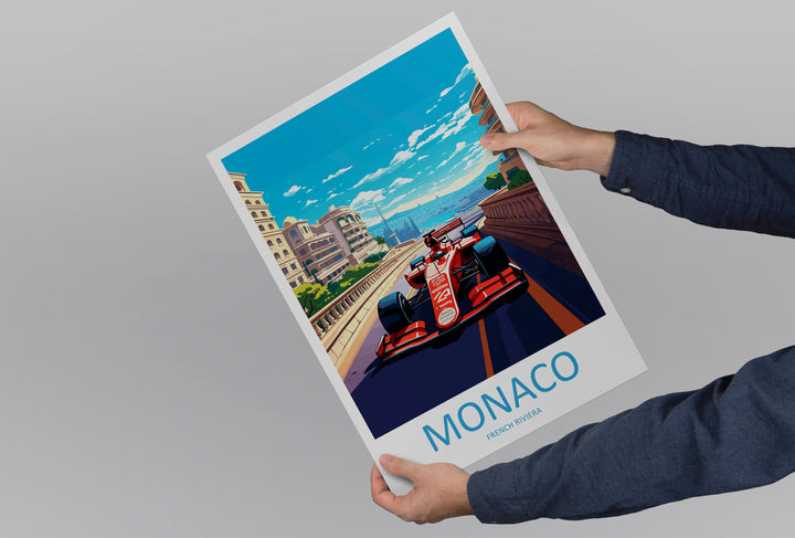Monaco Travel Print Wall Decor Monaco Circuit Poster Motorsport Travel Print Art Print Racing Illustration Monaco Race Travel Art