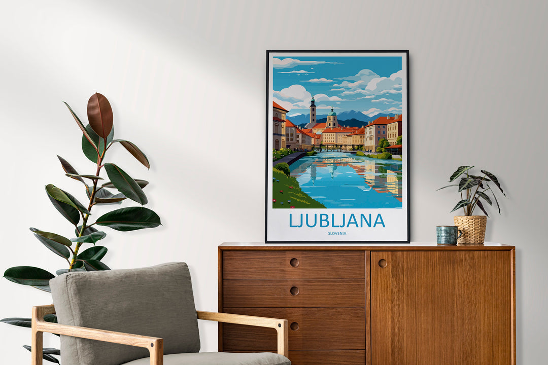 Ljubljana Travel Print Ljubljana Home Décor Slovenia Art Print Ljubljana Wall Print For Gift Wall Hanging Art Travel Slovenia Artwork