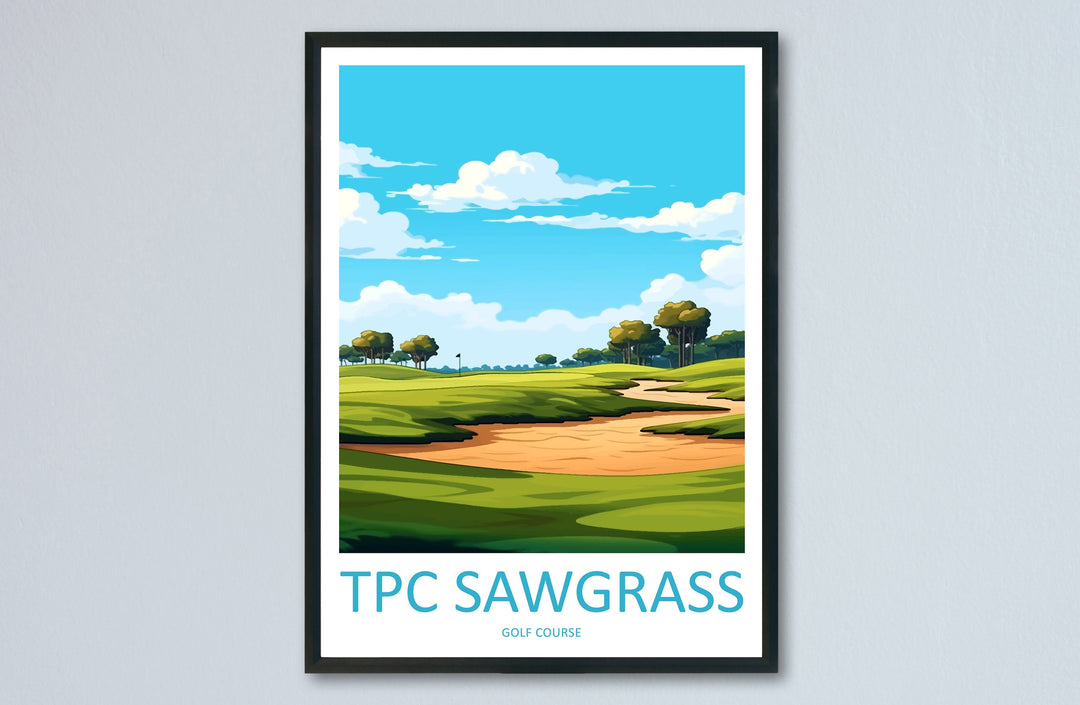 TPC Sawgrass Golf Course Travel Print Wall Art TPC Sawgrass Wall Hanging Home Décor TPC Sawgrass Golf Art Gift Art Lovers Golf Art