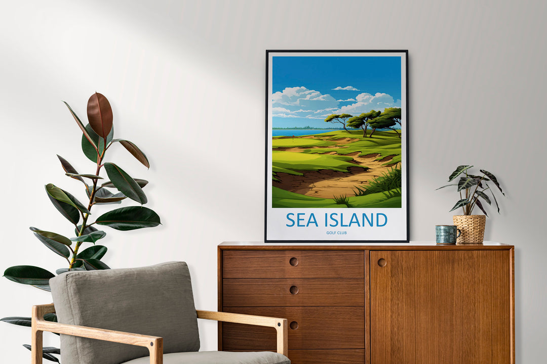 Sea Island Golf Travel Print Wall Art Sea Island Golf Course Wall Hanging Home Décor Sea Island Golf Course Gift Art Lovers
