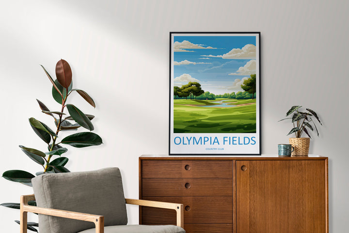 Olympia Fields Golf Club Travel Print Wall Art Olympia Fields Golf Club Wall Hanging Home Décor Olympia Fields Art Gift Art Lovers Golf Art