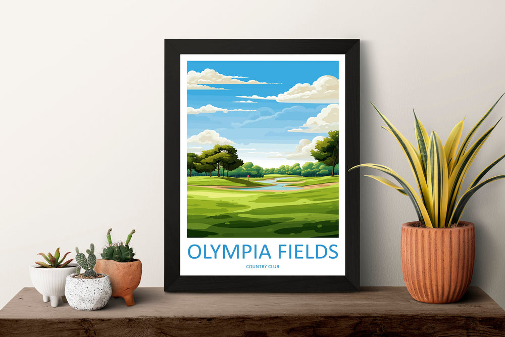 Olympia Fields Golf Club Travel Print Wall Art Olympia Fields Golf Club Wall Hanging Home Décor Olympia Fields Art Gift Art Lovers Golf Art