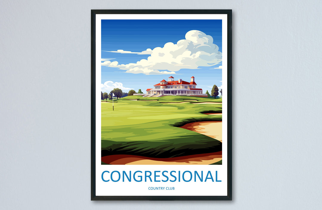 Congressional Golf Club Travel Print Wall Art Congressional Golf Club Wall Hanging Home Décor Congressional Art Gift Art Lovers Golf Art