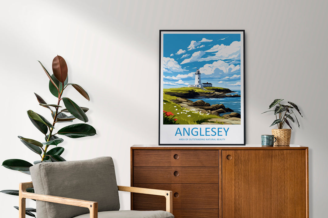 Anglesey Travel Print Wall Art Anglesey Wall Hanging Home Decor Anglesey Gift Art Lovers Wall Art AONB Wall Print AONB Travel Poster