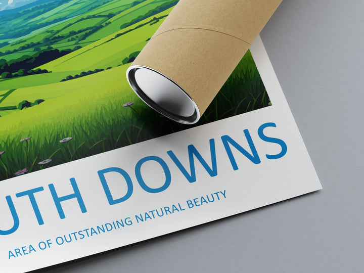 South Downs Travel Print Wall Art South Downs Wall Hanging Home Decor South Downs Gift Art Lovers Wall Art AONB Wall Print AONB Travel Print