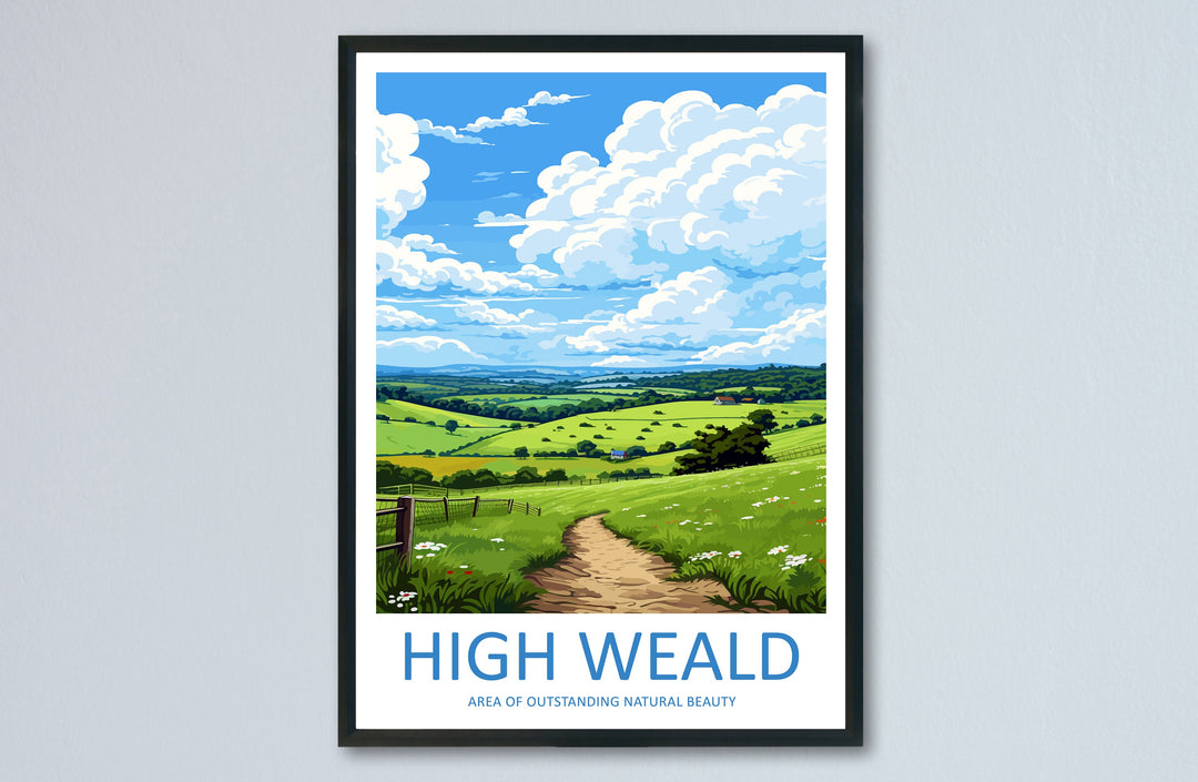 High Weald Travel Print Wall Art High Weald Wall Hanging Home Decor High Weald Gift Art Lovers Wall Art AONB Print